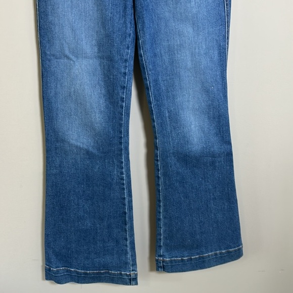 Veronica Beard Carson Ankle Flare Jean Tide Down High Rise Italian Denim Sz 25 - Picture 6 of 13